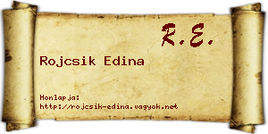 Rojcsik Edina névjegykártya
